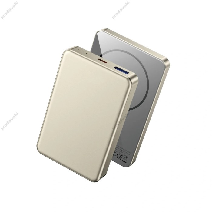 Повербанк портативний акумулятор Power Bank Wiwu P15-1 Magnetic MagSafe магнітний 10000 mAh Gold